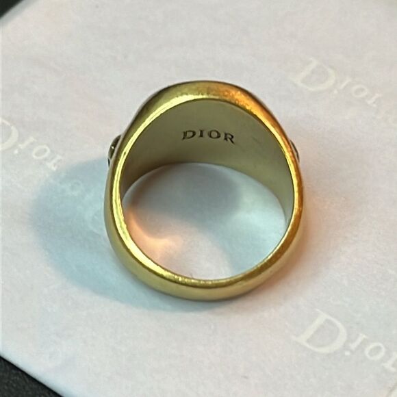 🛑SOLD🛑DIOR JADIOR GOLD FINISH RED CRYSTAL COSTUME JEWELRY RING SZ S. - Picture 5 of 14